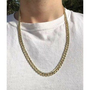 14k Stamped Gold 24 Inch Cuban Curb 8mm Chain